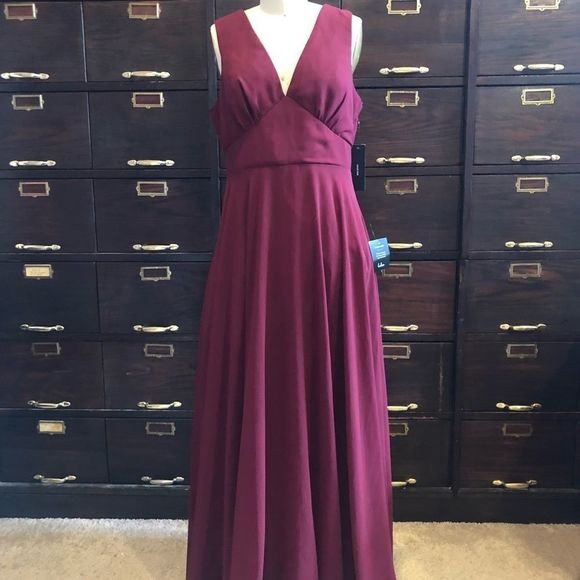 Lulus Dresses & Skirts - Lulus Merlot Chiffon Gown Dress -L